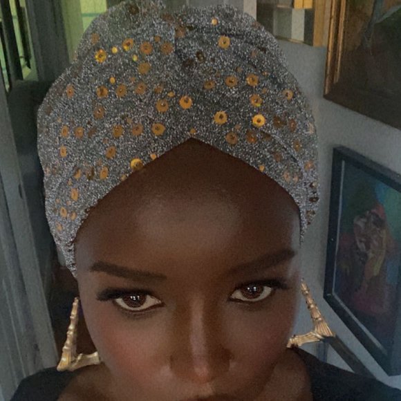 Handmade Sequined Hair Turban Hair Cover - Protective Styling & Costume - Picture 2 of 9